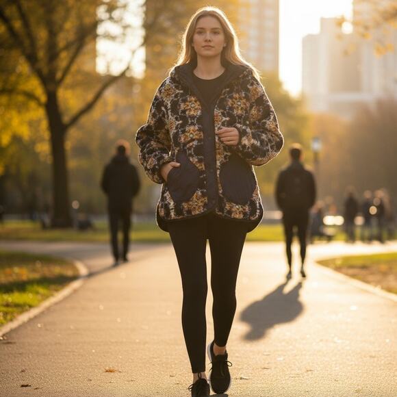 FP Movement by Free People Jackets & Blazers - FP Movement Jacquard Elevation Fleece Jacket Reversible Women's M  Black Combo